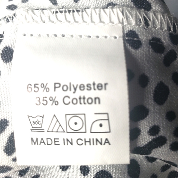 Black and White Dotted Midi Dress PolkaDots Button - Picture 8 of 9